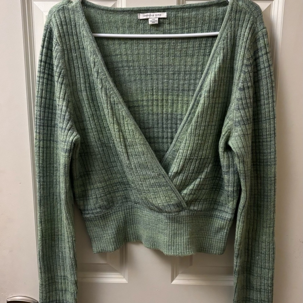 NWOT American Eagle Cropped Wrap Sweater